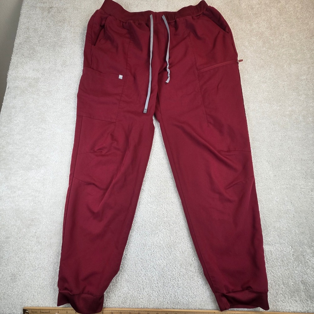 Fabletics All Shift Scrub Jogger Pants Men XXL Tall  Burgundy Vet Dental Medical